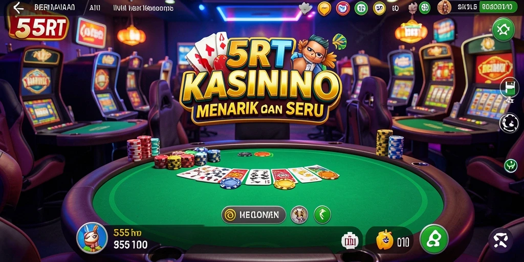 Tampilan gameplay kasino yang menakjubkan di 55RT.