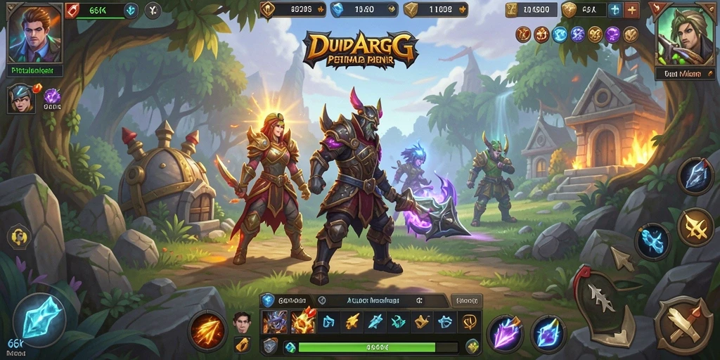 Tampilan beraksi dari karakter dalam 66K dengan grafis ARPG yang menawan.