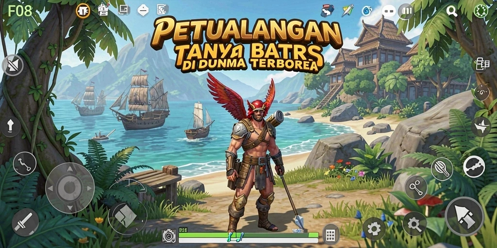 Screenshot gameplay F08 menunjukkan petualangan mendebarkan di dunia terbuka.