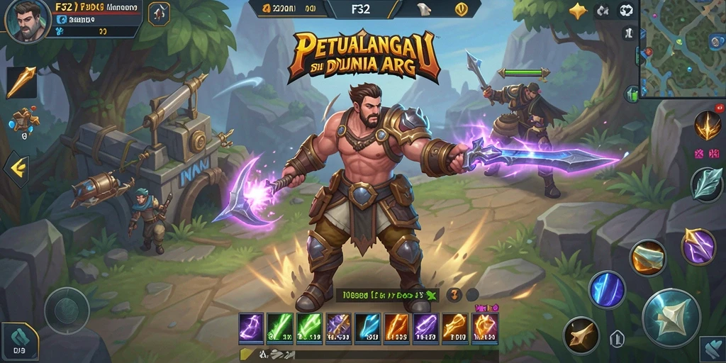 Tangkapan layar F32 menunjukkan aksi pertarungan seru dalam dunia ARPG.