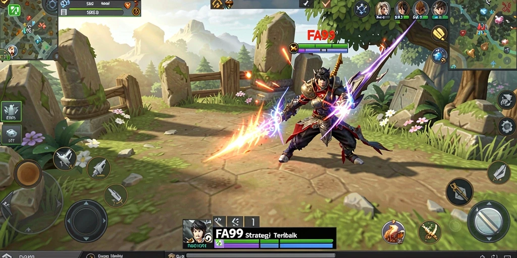 Screenshot utama FA99 menampilkan strategi dan aksi gameplay yang menarik.