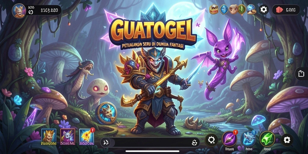 Tangkapan layar GUATOGEL menampilkan karakter dalam aksi petualangan yang seru.