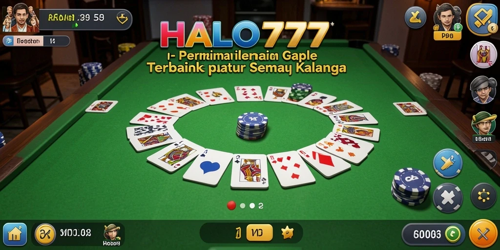 Tangkapan layar gameplay seru di HALO777 permainan Gaple.