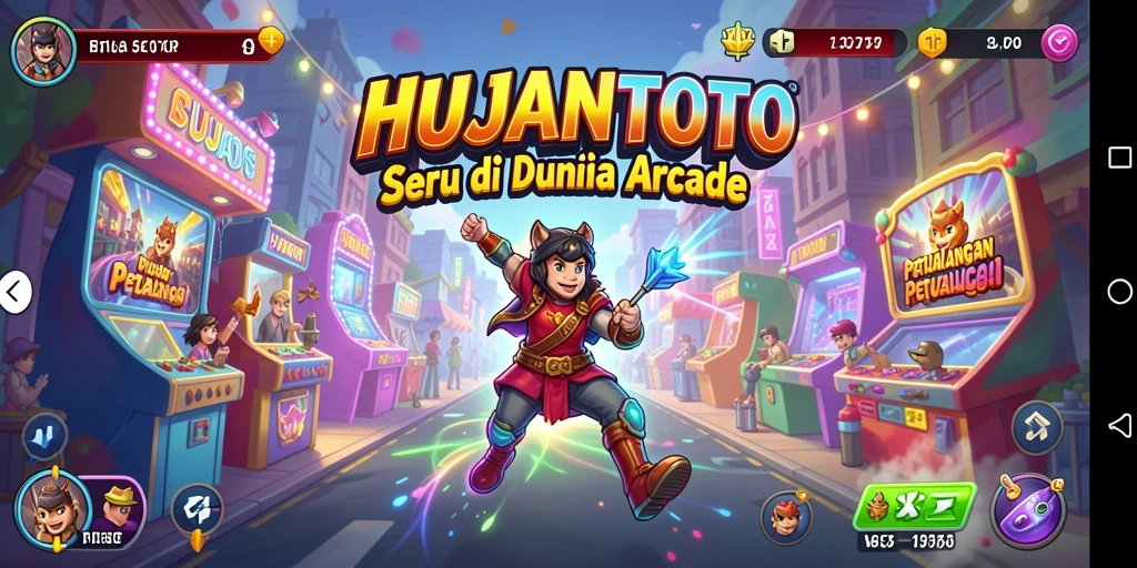 Tampilan gameplay seru di HUJANTOTO dengan karakter yang beragam.