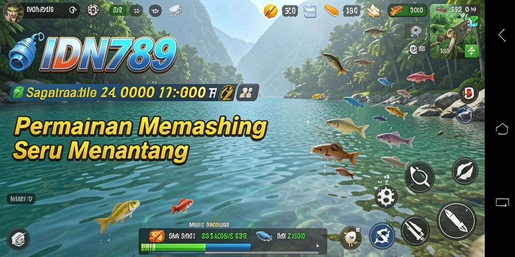 Tampilan gameplay IDN789 yang memukau dan interaktif saat memancing.