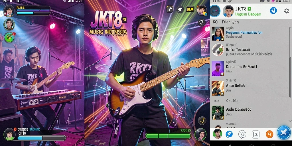 Tampilan gameplay musik JKT8 yang interaktif dan menyenangkan.