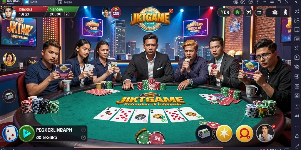 Tampilan gameplay menarik dari JKTGAME dengan poker yang seru