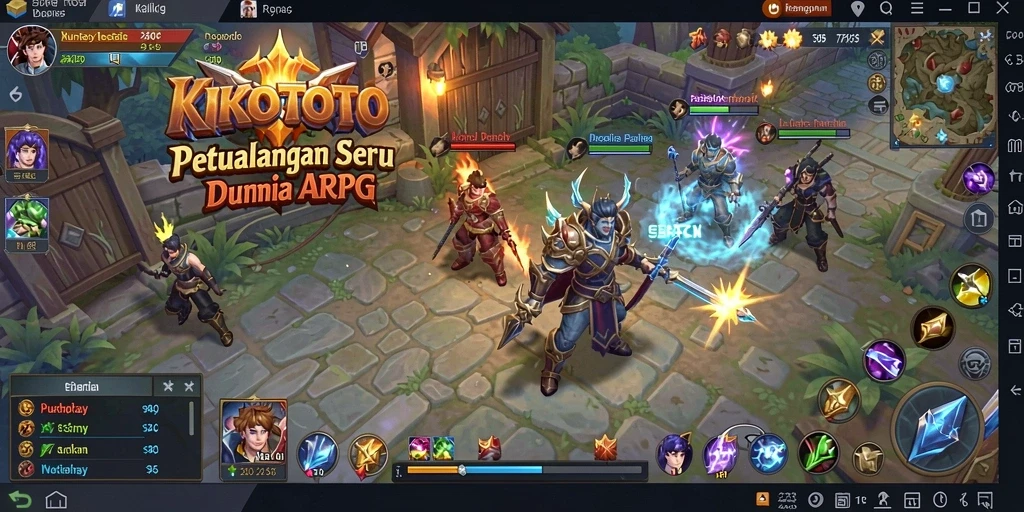 Tampilan gameplay KIKOTOTO dengan pertarungan yang mendebarkan.