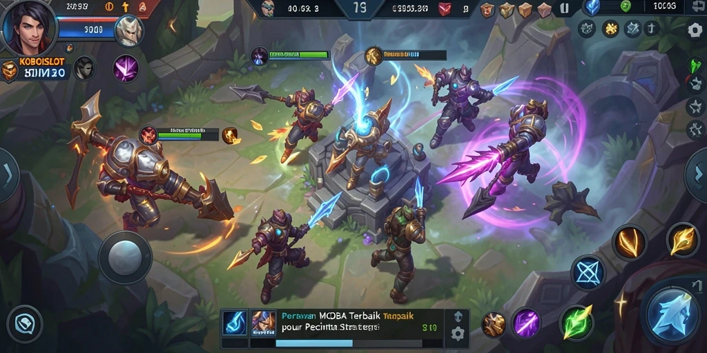 Tangkapan layar gameplay KOBOISLOT yang menegangkan dalam pertempuran MOBA.