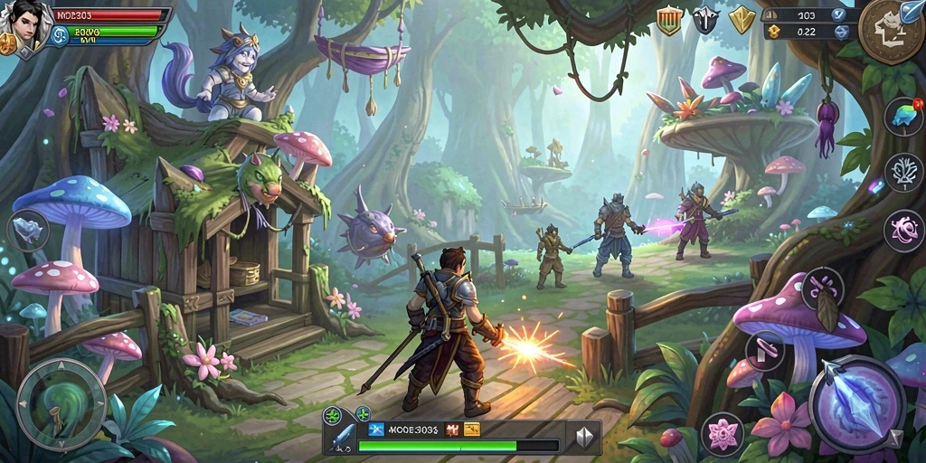 Screenshot gameplay MODE303 menunjukkan aksi seru dan grafis memukau.