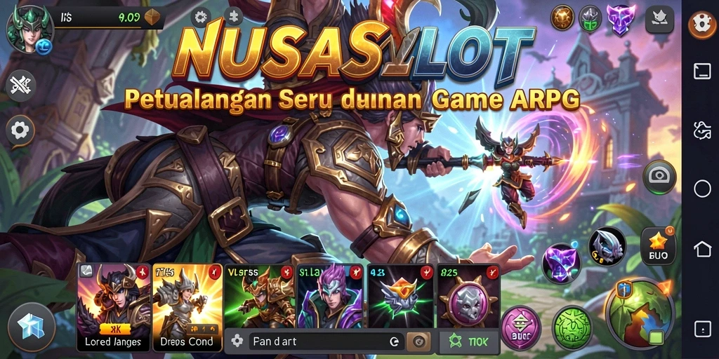Screenshot utama NUSASLOTS menampilkan aksi gameplay ARPG yang mendebarkan.