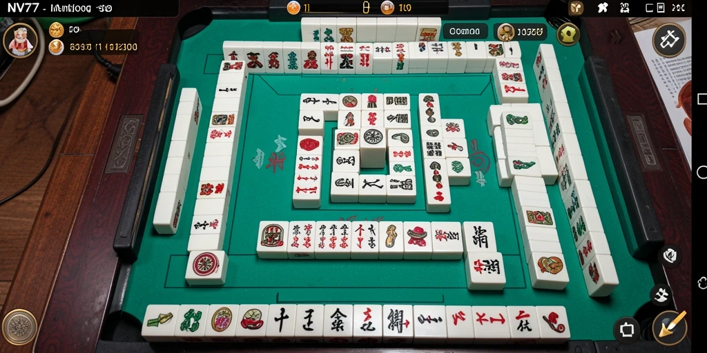 Tampilan gameplay NV77 dengan ubin Mahjong yang menarik dan tantangan seru.