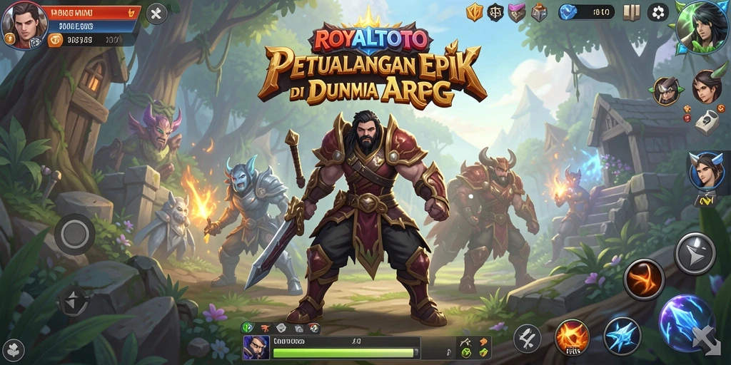Screenshot ROYALTOTO menampilkan aksi pertarungan karakter dalam dunia ARPG.