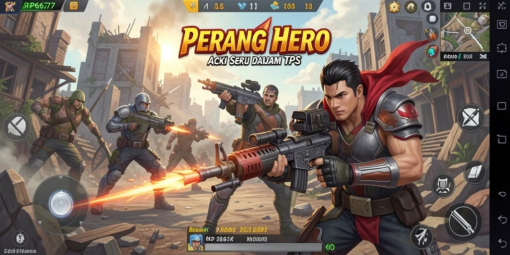Tampilan gameplay seru di RP6677 dengan aksi pertempuran intens.