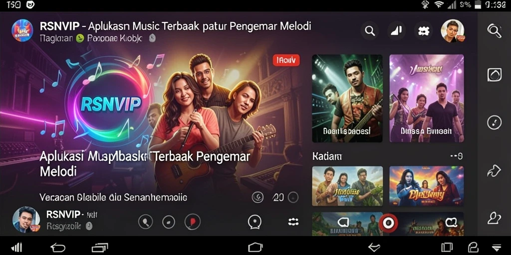Screenshot gameplay RSNVIP dengan menunjukkan pengalaman musik yang interaktif.