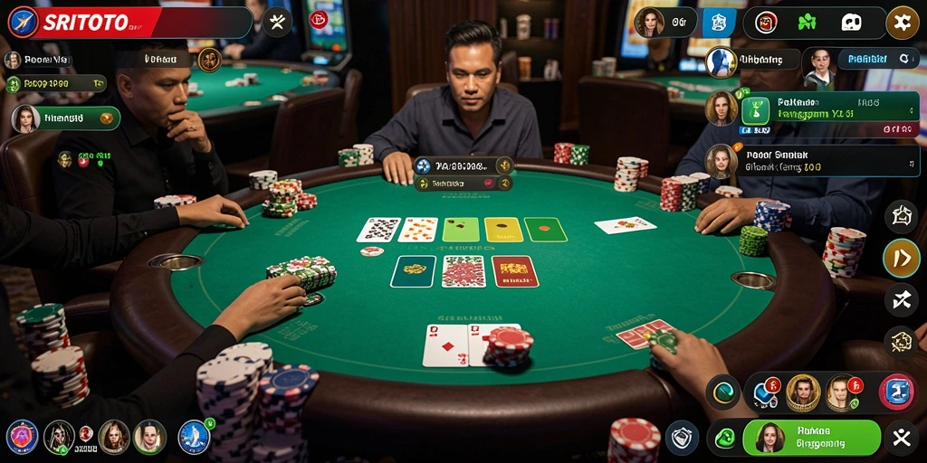 Tampilan screenshot utama SRITOTO menampilkan aksi seru permainan Poker.