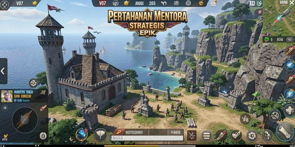 Tampilan screenshot utama V07 yang menunjukkan aksi Tower Defense yang mendebarkan.