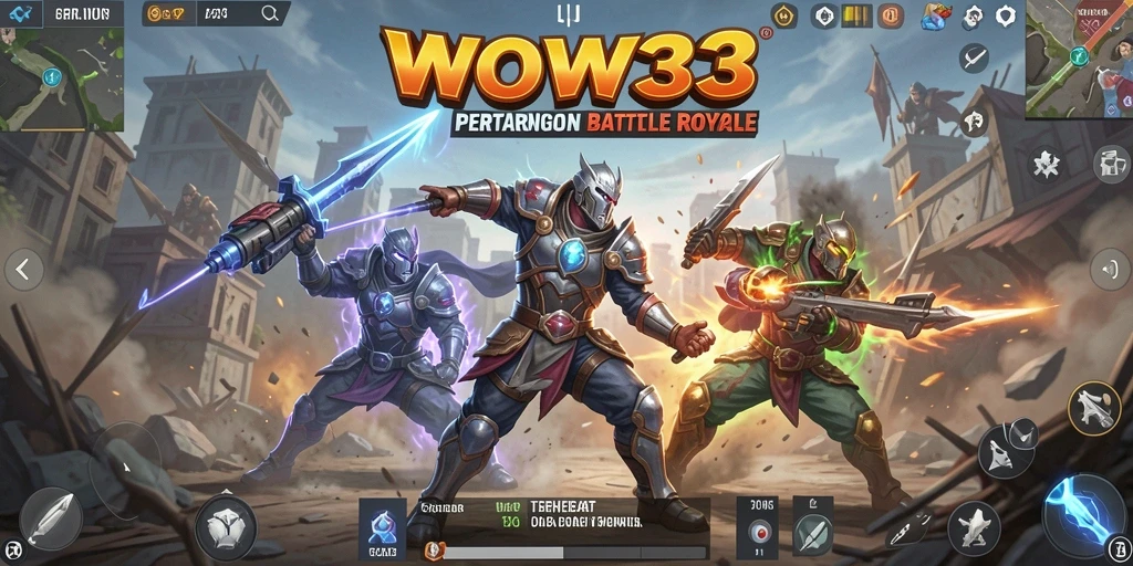 Tampilan mendebarkan dari gameplay Battle Royale WOW33