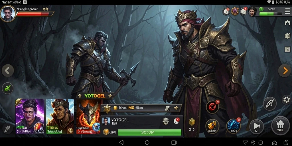 Tampilan gameplay YOTOGEL dengan atmosfer menyeramkan.