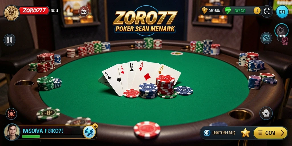 Tampilan gameplay seru ZORO77 yang menampilkan aksi Poker menarik.